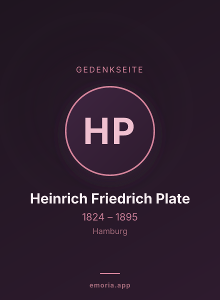Gedenkportrait von Heinrich Friedrich Plate