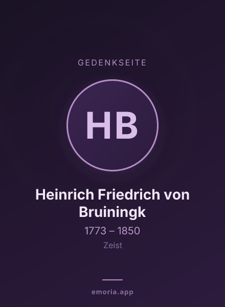 Gedenkportrait von Heinrich Friedrich von Bruiningk