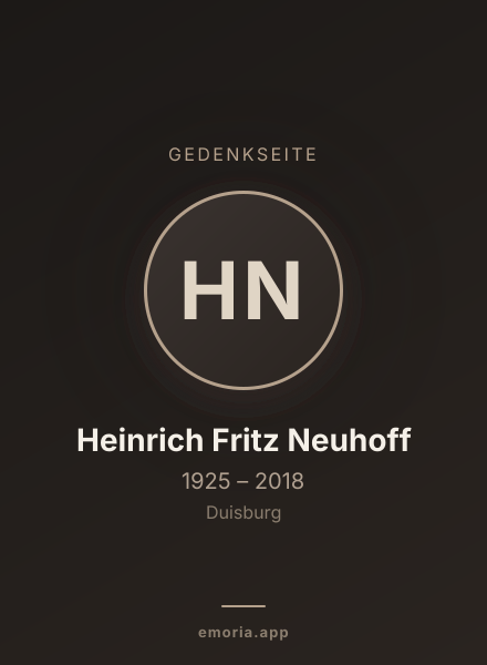 Gedenkportrait von Heinrich Fritz Neuhoff