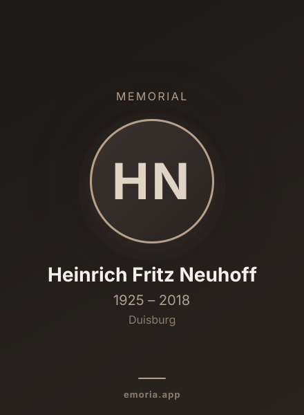 Memorial portrait of Heinrich Fritz Neuhoff