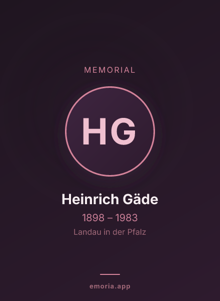Memorial portrait of Heinrich Gäde