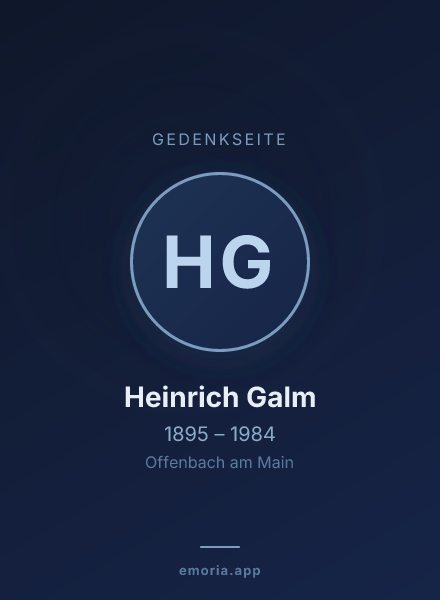 Gedenkportrait von Heinrich Galm