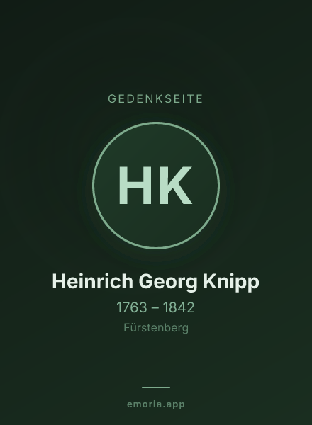 Gedenkportrait von Heinrich Georg Knipp