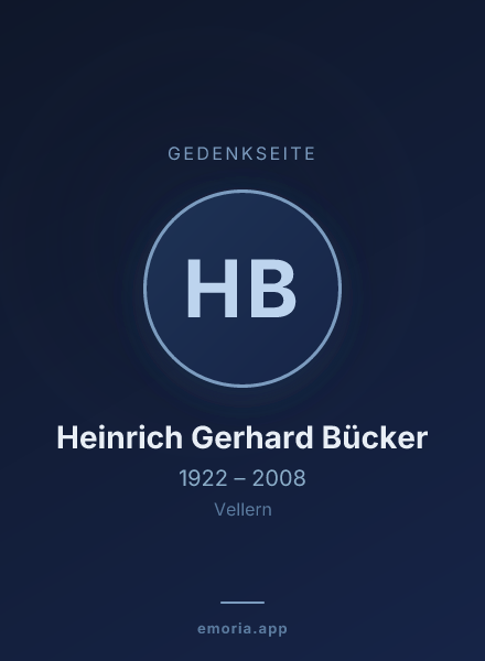 Gedenkportrait von Heinrich Gerhard Bücker