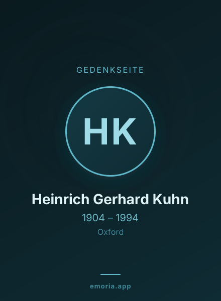 Gedenkportrait von Heinrich Gerhard Kuhn
