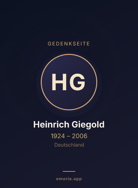 Gedenkportrait von Heinrich Giegold