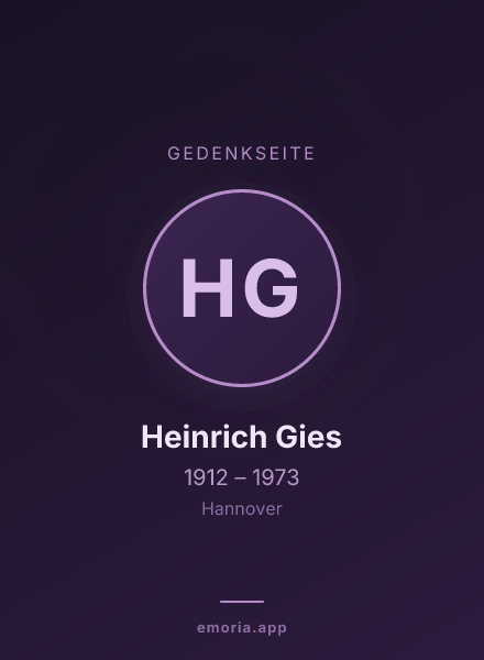 Gedenkportrait von Heinrich Gies