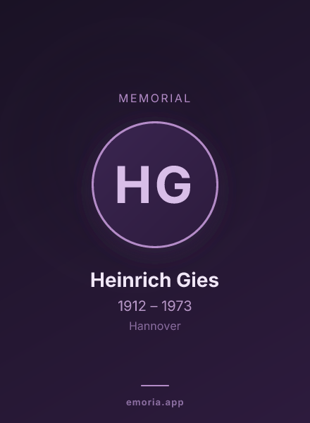 Memorial portrait of Heinrich Gies