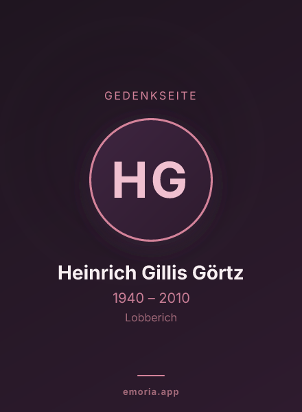 Gedenkportrait von Heinrich Gillis Görtz