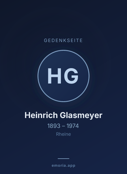 Gedenkportrait von Heinrich Glasmeyer