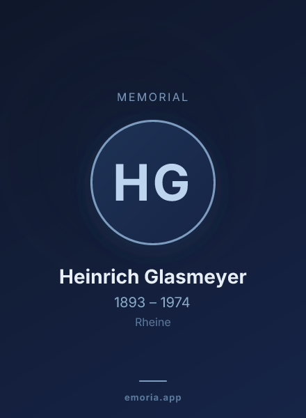 Memorial portrait of Heinrich Glasmeyer
