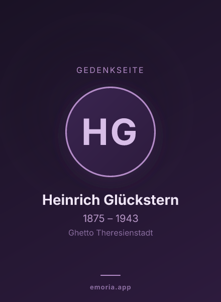 Gedenkportrait von Heinrich Glückstern