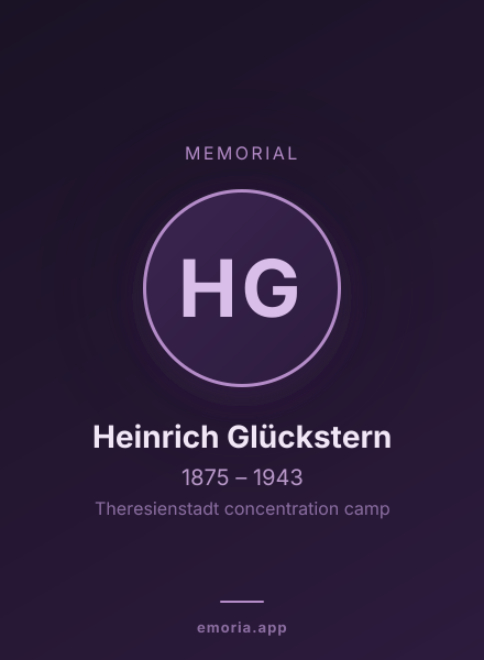 Memorial portrait of Heinrich Glückstern