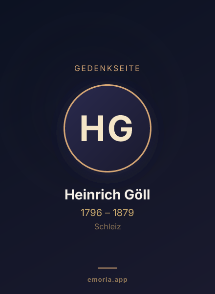 Gedenkportrait von Heinrich Göll