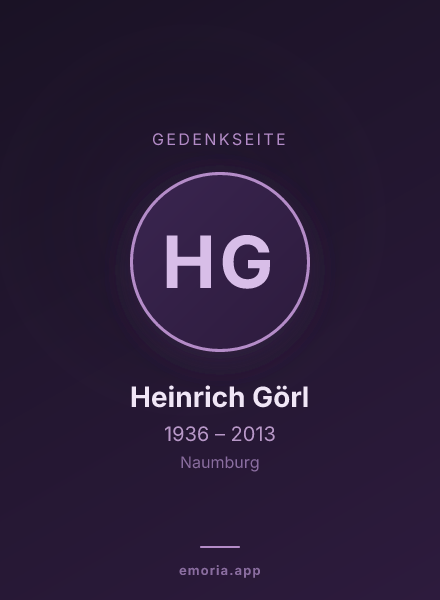Gedenkportrait von Heinrich Görl