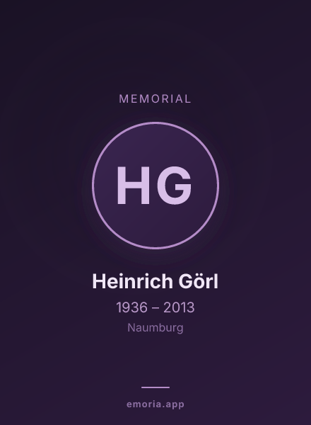 Memorial portrait of Heinrich Görl
