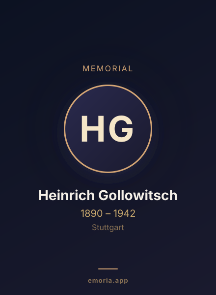 Memorial portrait of Heinrich Gollowitsch