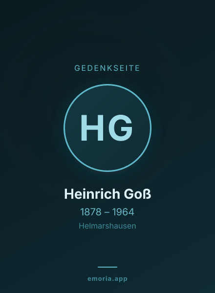 Gedenkportrait von Heinrich Goß