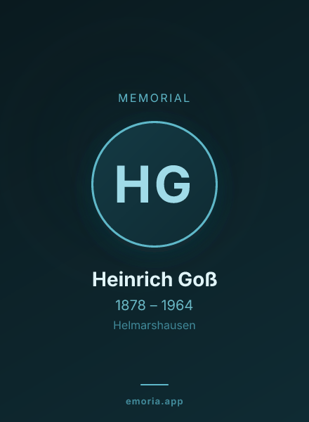 Memorial portrait of Heinrich Goß