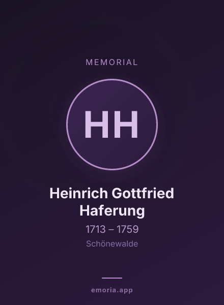 Memorial portrait of Heinrich Gottfried Haferung