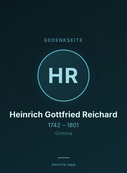 Gedenkportrait von Heinrich Gottfried Reichard