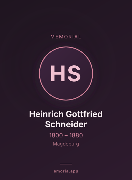 Memorial portrait of Heinrich Gottfried Schneider