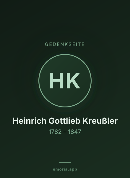 Gedenkportrait von Heinrich Gottlieb Kreußler