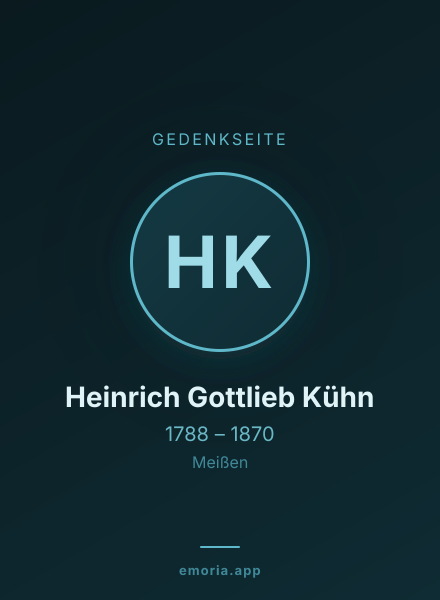 Gedenkportrait von Heinrich Gottlieb Kühn