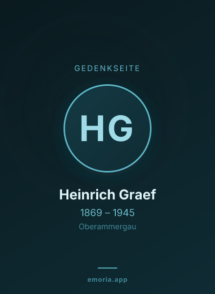 Gedenkportrait von Heinrich Graef