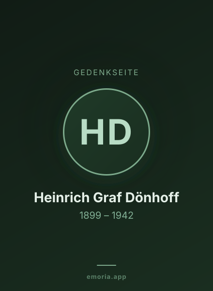 Gedenkportrait von Heinrich Graf Dönhoff