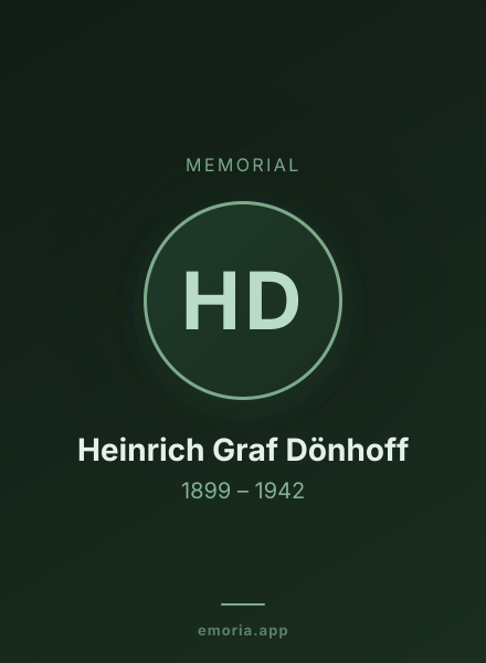Memorial portrait of Heinrich Graf Dönhoff