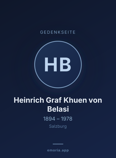 Gedenkportrait von Heinrich Graf Khuen von Belasi