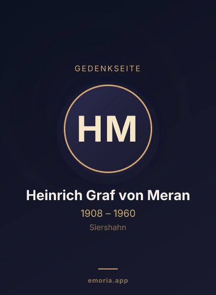Gedenkportrait von Heinrich Graf von Meran