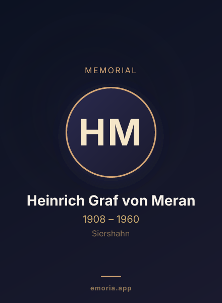 Memorial portrait of Heinrich Graf von Meran