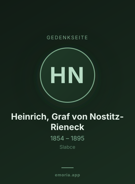 Gedenkportrait von Heinrich, Graf von Nostitz-Rieneck