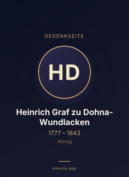 Gedenkportrait von Heinrich Graf zu Dohna-Wundlacken