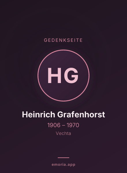 Gedenkportrait von Heinrich Grafenhorst