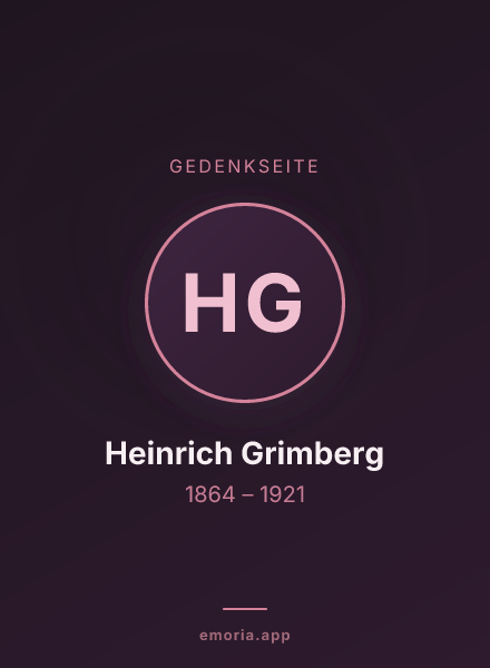 Gedenkportrait von Heinrich Grimberg