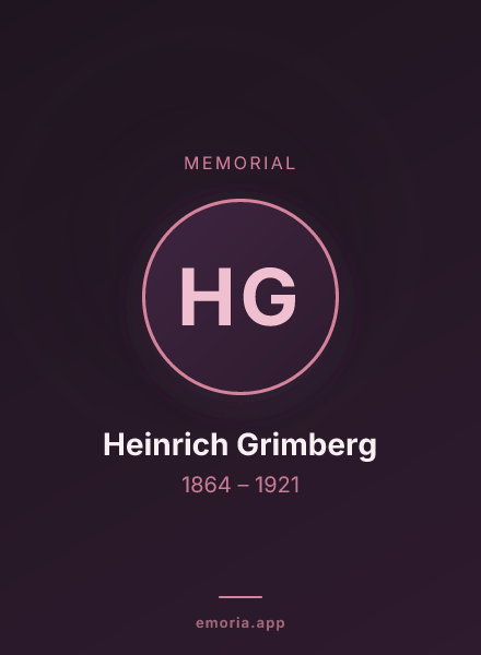 Memorial portrait of Heinrich Grimberg
