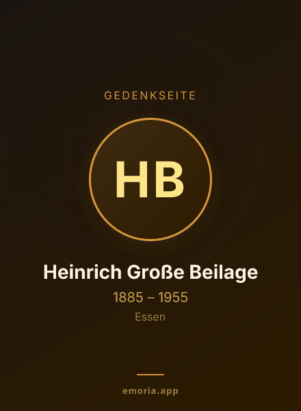 Gedenkportrait von Heinrich Große Beilage