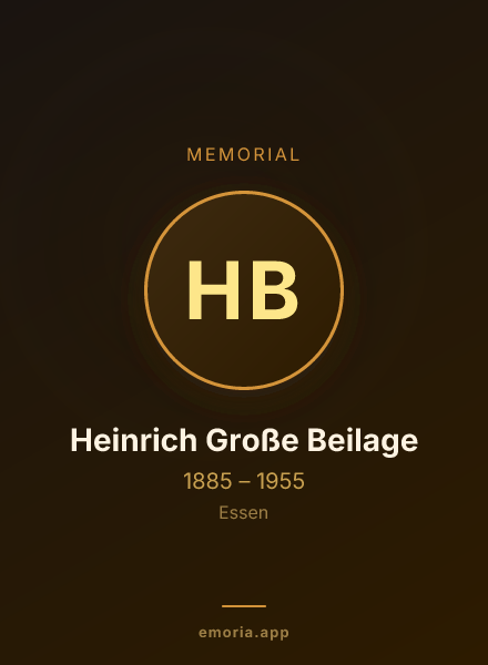Memorial portrait of Heinrich Große Beilage