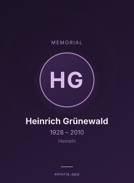 Memorial portrait of Heinrich Grünewald