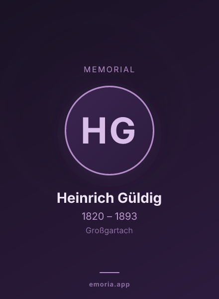 Memorial portrait of Heinrich Güldig