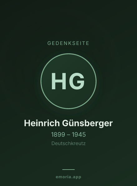 Gedenkportrait von Heinrich Günsberger