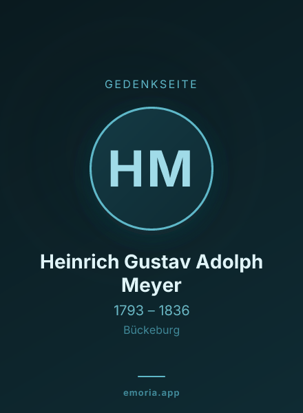 Gedenkportrait von Heinrich Gustav Adolph Meyer