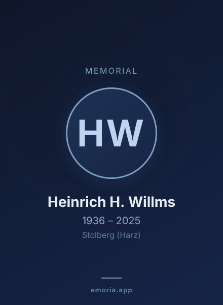 Memorial portrait of Heinrich H. Willms
