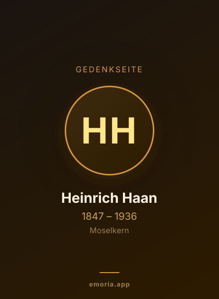 Gedenkportrait von Heinrich Haan