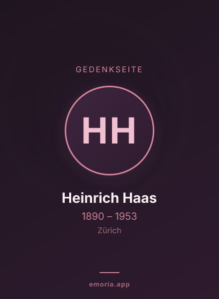 Gedenkportrait von Heinrich Haas