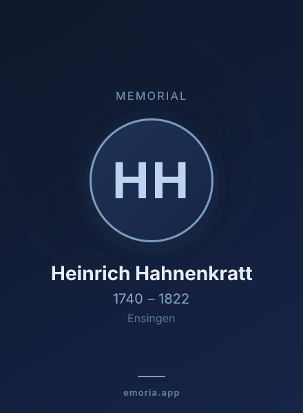 Memorial portrait of Heinrich Hahnenkratt