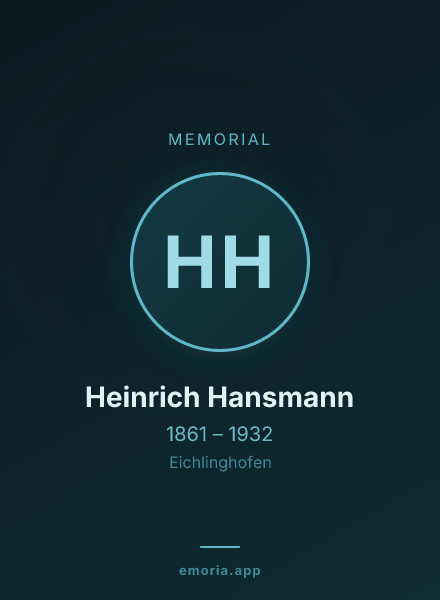 Memorial portrait of Heinrich Hansmann